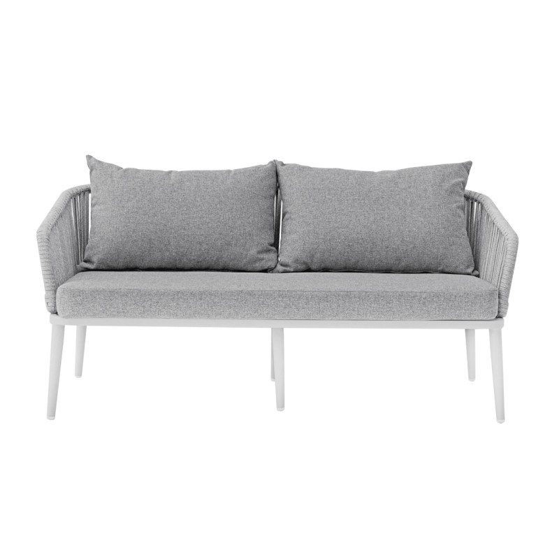 Salotto Alicante Alluminio Bianco E Corda Moia