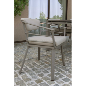 Zoom Poltrona alluminio Riverside tortora cm 62x61h49/64/79