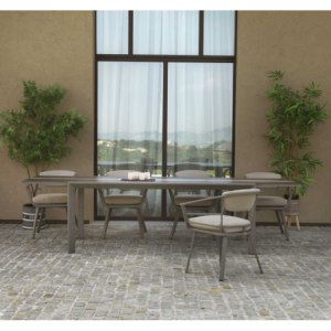 Zoom Tavolo alluminio allungabile Riverside tortora hpl cm 200/300,5x104h76