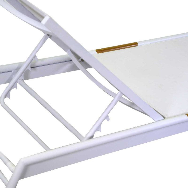 Lettino alluminio Medford bianco cm206x68h32/102