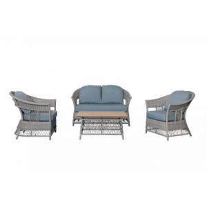 Zoom Salotto alluminio polirattam Jefferson grigio 2 posti