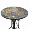 Tavolo mosaico metallo Galatone tondo con 2 sedie cm ø60h71