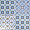 Tavolo mosaico metallo Taviano tondo con 2 sedie cm ø60h71