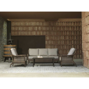 Zoom Salotto alluminio Newton 3 posti cuscini marrone