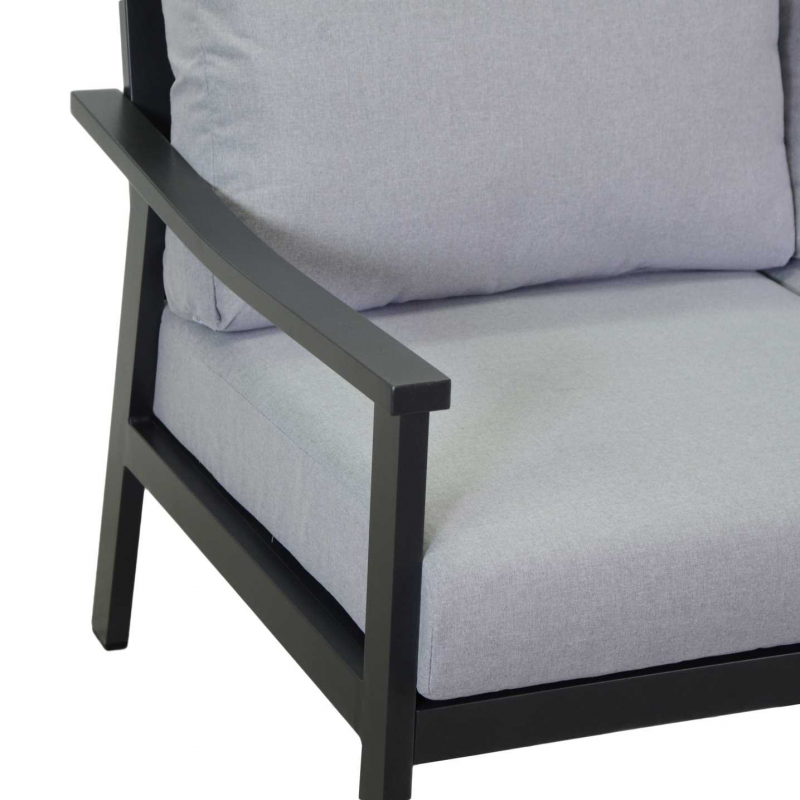 Salotto alluminio Shelton 3 posti antracite