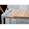 Tavolo alluminio Idaho Plus allungabilebianco top teak cm180/240x100h76