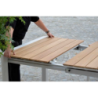Tavolo alluminio Idaho Plus allungabilebianco top teak cm180/240x100h76
