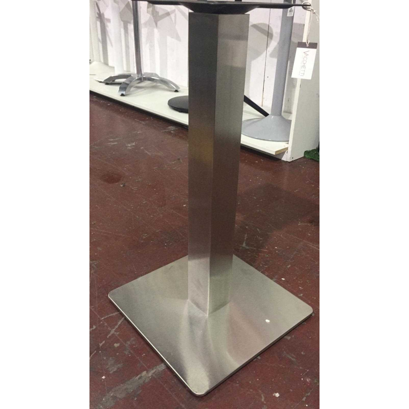 Base tavolo acciaio colore inox quadro cm40x40h72