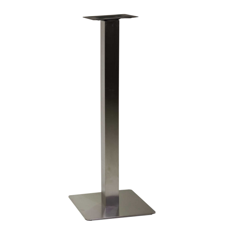 Base tavolo bar acciaio grigio metallizzato quadro cm40x40h108