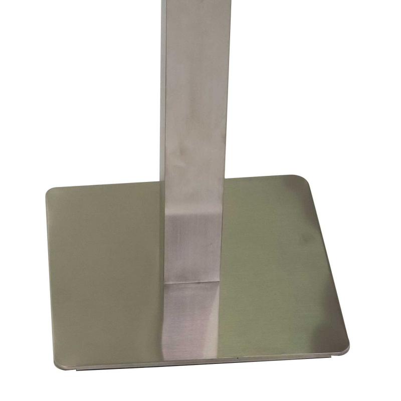 Base tavolo bar acciaio grigio metallizzato quadro cm40x40h108
