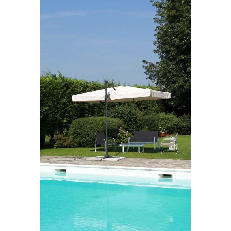 Ombrellone alluminio michigan palo laterale 3x4h2,8m sabbia