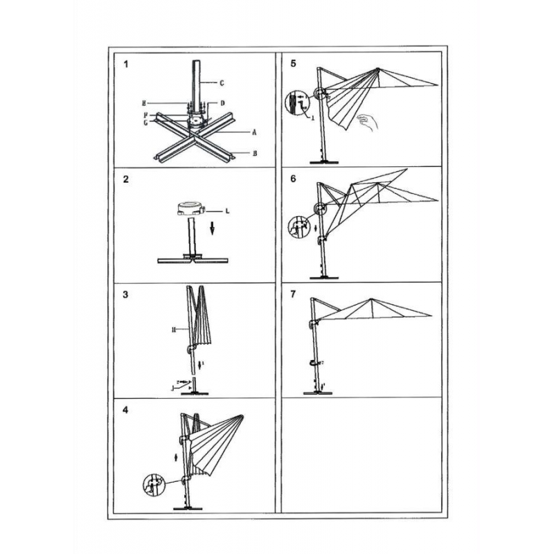 Ombrellone alluminio michigan palo laterale 3x4h2,8m sabbia