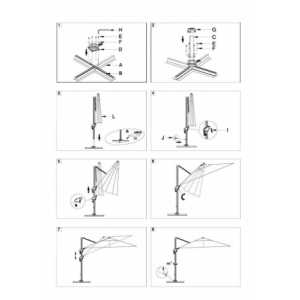 Zoom Ombrellone alluminio montana 3x4h2,80m sabbia palo laterale