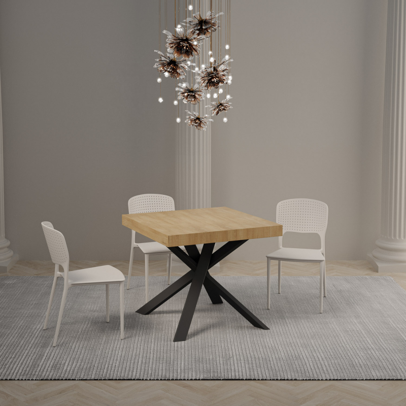 Tavolo allungabile 90x90/194 cm Clerk Premium - gambe Antracite