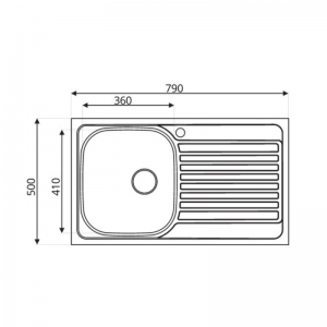 Zoom Lavello Classic 273 79x50 cm sinistro
