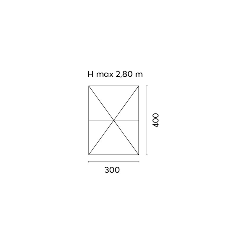 Ombrellone Torino 3x4 legno acrilico Olefin Moia resistente