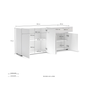 Zoom Sideboard a 3 ante con 1 cassetto MISTER GIORNO made in Italy