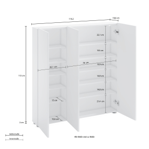 Zoom Scarpiera con 3 anta e 5+5 ripiani SPAZIO made in Italy