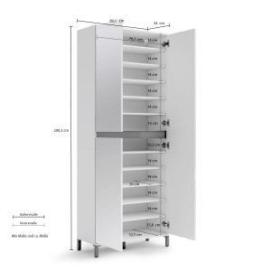 Zoom Scarpiera XL a 3 ante GENIO GARDEROBE made in Italy