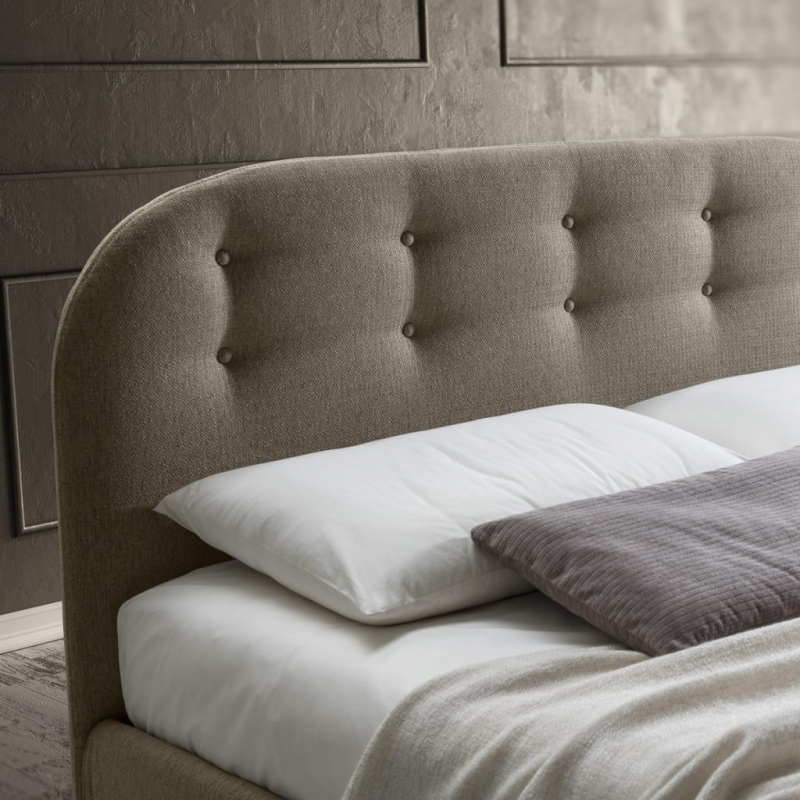 Letto matrimoniale Bianca con bottoni made in Italy