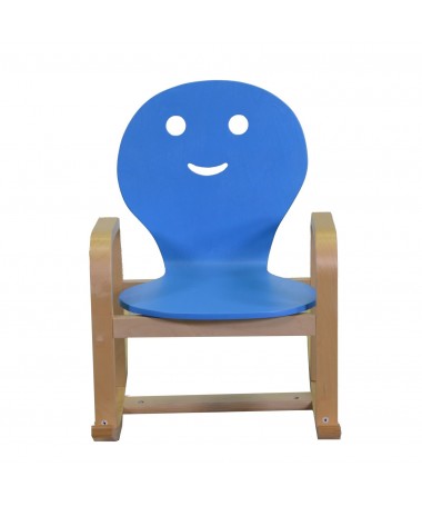Dondolo per bambini in legno blu