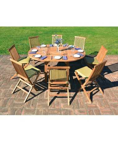 Tavolo MOIA Capraia tondo estensibile in legno teak - 170 cm