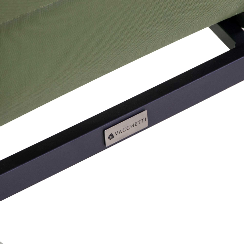 Poltrona alluminio textilene Riverside verde (bracciolo in hpl) cm 56x66h90