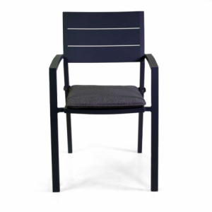 Zoom Poltrona alluminio Salomon antracite con cuscino cm 55x60h89