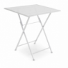 Tavolo metallo Leila bianco quadro con 2 sedie cm 60x60h71