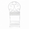 Tavolo metallo Leila bianco quadro con 2 sedie cm 60x60h71