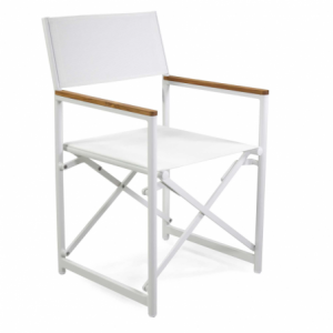 Poltrona regista Honolulu alluminio e textilene bianco cm 55x57h90