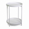 Tavolino metallo bianco tondo 2 piani cm ø40h50