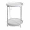 Tavolino metallo bianco tondo 2 piani cm ø40h50