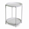 Tavolino metallo bianco tondo 2 piani cm ø40h50