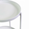 Tavolino metallo bianco tondo 2 piani cm ø40h50