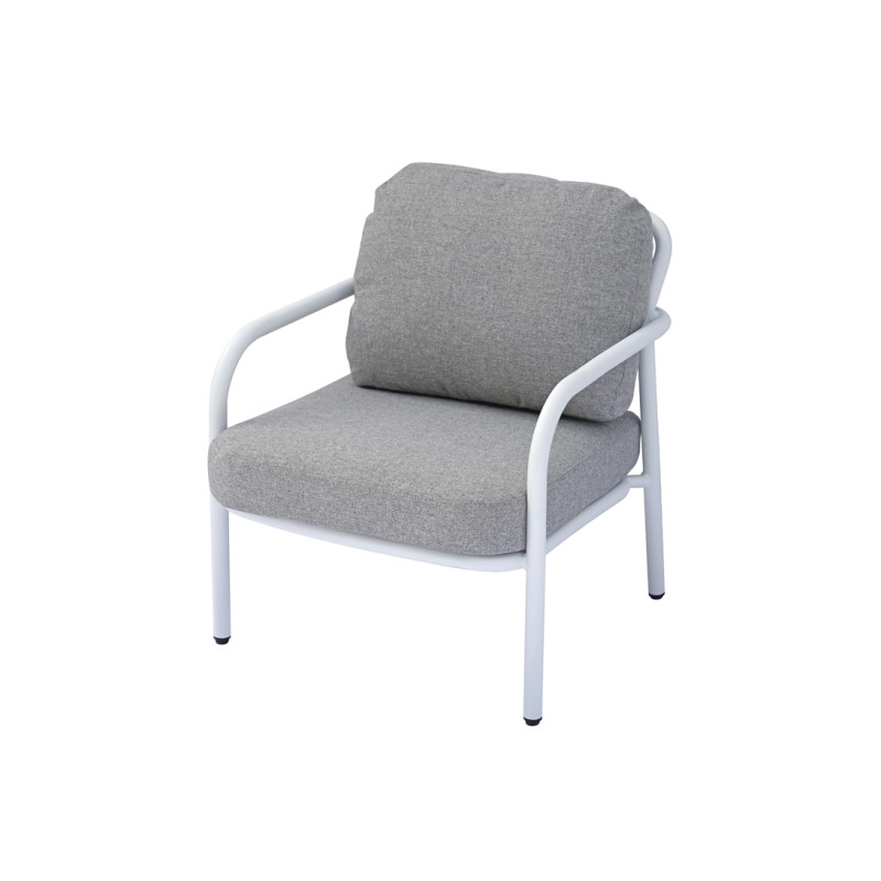 Salotto Almeria Alluminio Bianco Tavolino Gress Moia