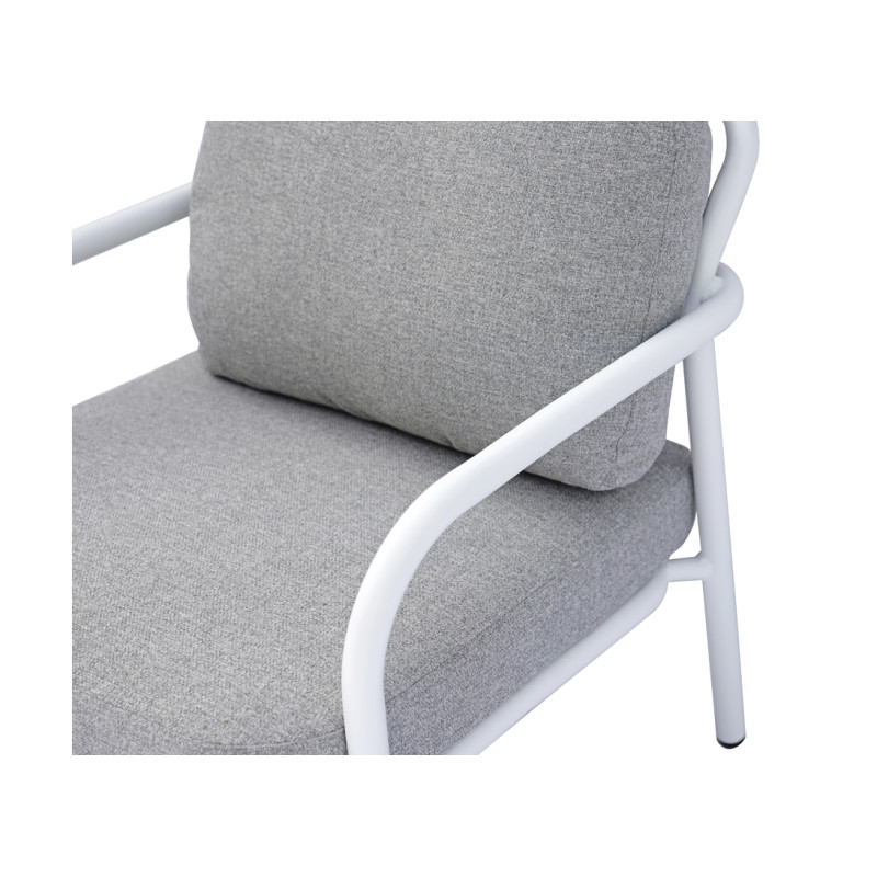 Salotto Almeria Alluminio Bianco Tavolino Gress Moia