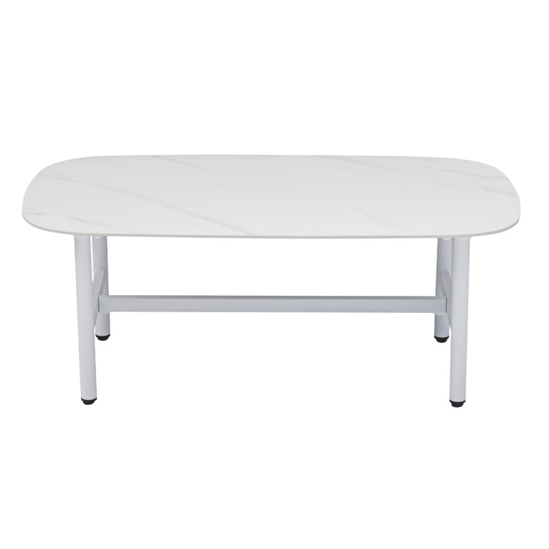 Salotto Almeria Alluminio Bianco Tavolino Gress Moia