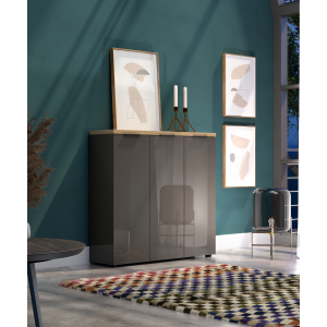 Zoom Scarpiera 3 ante IDEA antracite-rovere made in Italy