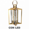 Lanterna led metallo stella oro cm 27,5x27,5h42/48