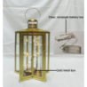Lanterna led metallo stella oro cm 27,5x27,5h42/48