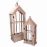 Lanterna legno 1-2 con cassetto naturale rettangolare cm 32x20h90