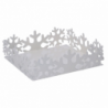 Portatovaglioli metallo fiocco neve bianco quadrato cm 16,5x16,5h5