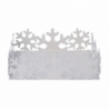 Portatovaglioli metallo fiocco neve bianco quadrato cm 16,5x16,5h5