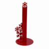 Portascottex metallo fiocco neve rosso tondo cm ø15h33