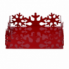 Portatovaglioli metallo fiocco neve rosso quadrato cm 16,5x16,5h5