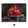 Quadro legno led candele rosse rettangolare cm 40x30x1,8
