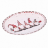 Centrotavola ceramica con gnomi bianco ovale cm 30x25h2,5