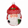 Barattolo ceramica babbo natale bianco e rosso cm 16x16h24