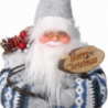 Babbo natale tessuto con musica e movimento grigio cm 17x10h40